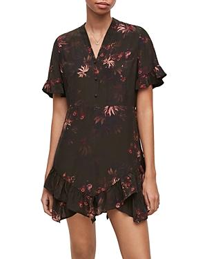 Allsaints Frankie Nila Ruffled Asymmetric Dress