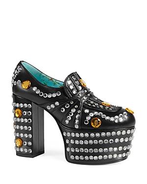 Gucci Amilina Embellished Platform Loafers