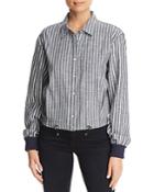 Kenneth Cole Chambray Boxy Button-down Top