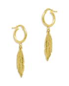 Bloomingdale's Feather Huggie Hoop Earrings In 14k Yellow Gold - 100% Exclusive