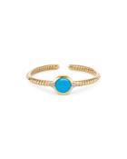 Marina B 18k Yellow Gold Soleil Turquoise & Diamond Cuff Bangle Bracelet