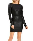 Herve Leger Disco Knit Shimmer Open-back Mini Dress