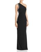 Laundry By Shelli Segal Embellished One-shoulder Gown