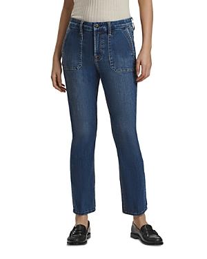 Jen 7 Straight Stretch Ankle Jeans In Wisteria