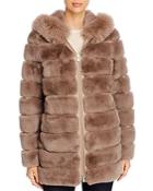 Maximilian Furs Fox Fur-trim Rabbit Fur Coat - 100% Exclusive