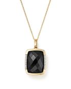 Onyx Pendant Necklace With Diamonds In 14k Yellow Gold, 18 - 100% Exclusive