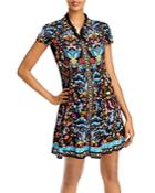 Alice And Olivia Meeko Embroidered Tiered Shirt Dress