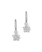 Diamond Flower Small Drop Earrings In 14k White Gold, .60 Ct. T.w. - 100% Exclusive