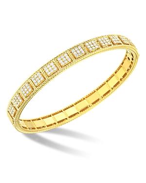 Roberto Coin 18k Yellow Gold Roman Barocco Diamond Square Cluster Bangle Bracelet