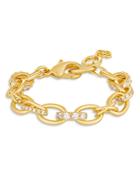 Kendra Scott Livy Pave Loop Crossover Link Bracelet In 14k Gold Plate