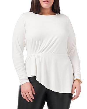 Vince Camuto Plus Pleating Peplum Top