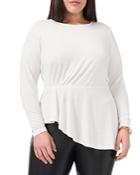 Vince Camuto Plus Pleating Peplum Top