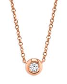 Moon & Meadow 14k Rose Gold Bezel-set Diamond Pendant Necklace, 18 - 100% Exclusive