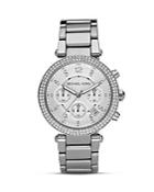 Michael Kors Parker Silver And Crystal Watch, 39mm
