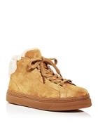 Chloe Women's Lauren Shearling Mid Top Sneakers