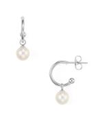 Nancy B Hoop & Freshwater Pearl Drop Earrings