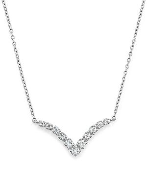 Diamond V Pendant Necklace In 14k White Gold, .20 Ct. T.w. - 100% Exclusive