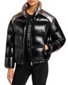 Moncler Cuscute Two Tone Cropped Puffer Jacket