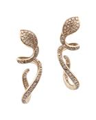 Pasquale Bruni 18k Rose Gold Champagne & White Diamond Snake Drop Earrings