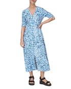 Whistles Clouded Leopard Shirred Dress