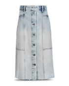 Allsaints Bonnie Denim Button Front Skirt