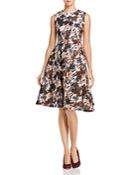 Paule Ka Leaf-pattern Jacquard A-line Dress