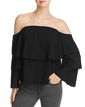 Vintage Havana Ruffle Off-the-shoulder Top