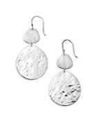 Ippolita Sterling Silver Classico Cringle Hammered Disc Double Drop Earrings