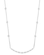 Bloomingdale's Round & Baguette Diamond Bar Pendant Necklace In 14k White Gold, 0.70 Ct. T.w. - 100% Exclusive