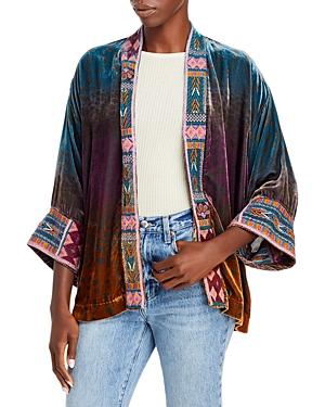 Johnny Was Ombre Velvet Cropped Kimono