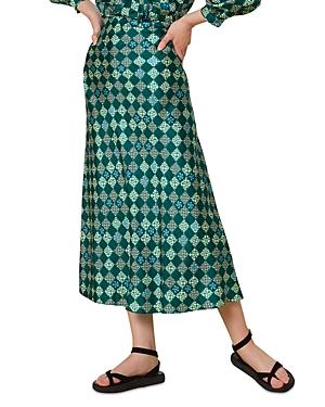 Whistles Silk Checkerboard Bias Skirt