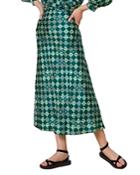 Whistles Silk Checkerboard Bias Skirt