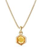 David Yurman Hexagon Cut Amulet With Citrine In 18k Gold