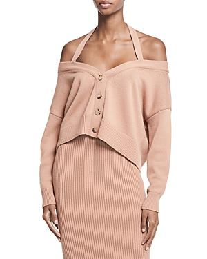 Michael Kors Collection Cashmere Halter Off Shoulder Sweater