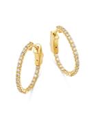 Bloomingdale's Micro-pave Diamond Inside Out Hoop Earrings In 14k Yellow Gold, 0.5 Ct. T.w. - 100% Exclusive