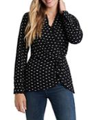 Vince Camuto Printed Twist Front Top