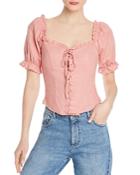 Re: Named Pam Ruffled Lace-up Blouse