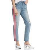 Blanknyc Track Stripe Distressed Straight-leg Jeans In Now Or Never - 100% Exclusive