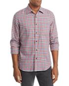 Faherty Organic Cotton Stretch Featherweight Flannel Plaid Button Down Shirt