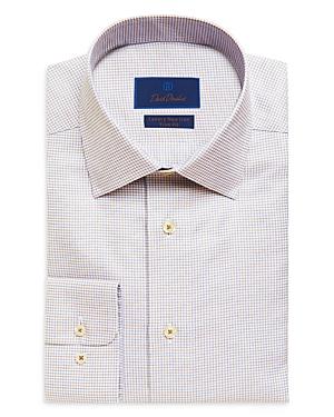 David Donahue Micro Check Regular Fit Dress Shirt