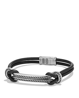 David Yurman Maritime Rubber Id Bracelet In Black