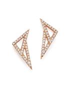 Dana Rebecca Designs 14k Rose Gold Aria Selene Geometric Earrings With Diamonds