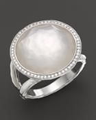 Ippolita Sterling Silver Stella Lollipop Ring In Mother-of-pearl Doublet With Diamonds