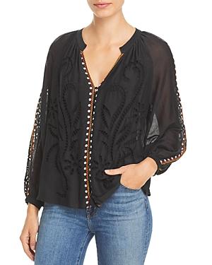 Johnny Was Rosa Cotton & Silk Peasant Top