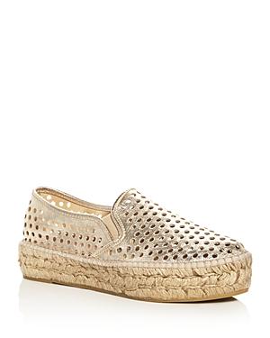 Loeffler Randall Rowan Metallic Perforated Platform Espadrilles