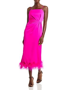 Lucy Paris Mareena Feather Column Midi Dress