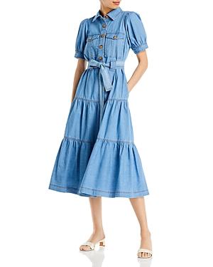 Derek Lam 10 Crosby Buffy Denim Utility Midi Dress
