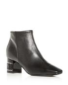 Moschino Women's Leather Logo Block-heel Booties