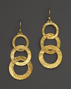 Gurhan 24k Yellow Gold Triple Drop Hoopla Infinity Earrings