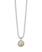 Lagos Sterling Silver And 18k Yellow Gold Signature Caviar Zodiac Pendant Necklace, 16